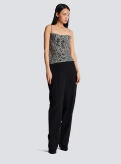 Women Balmain Monogrammed Cami Top