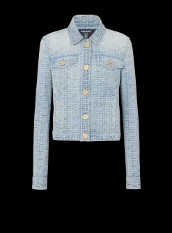 Women Balmain Monogrammed Denim Jacket