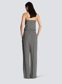 Women Balmain Monogrammed Flowing Trousers
