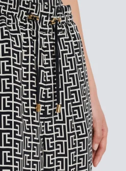 Women Balmain Monogrammed Flowing Trousers