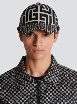 Balmain Monogrammed Jacquard Cap