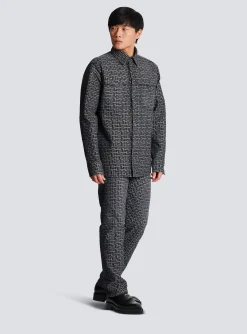 Balmain Monogrammed Jacquard Denim Shirt&nbsp;
