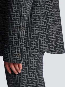 Balmain Monogrammed Jacquard Denim Shirt&nbsp;