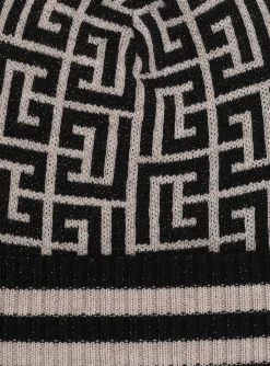 Women Balmain Monogrammed Knit Beanie