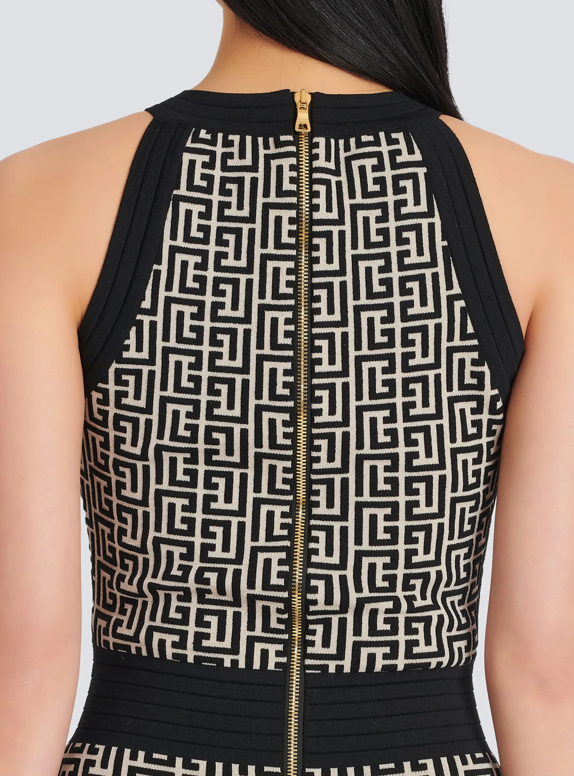 Women Balmain Monogrammed Knit Dress