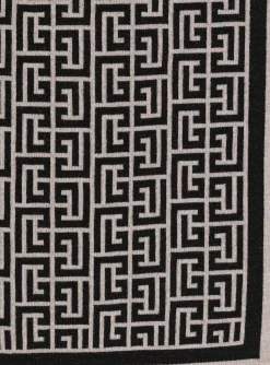 Women Balmain Monogrammed Knit Scarf
