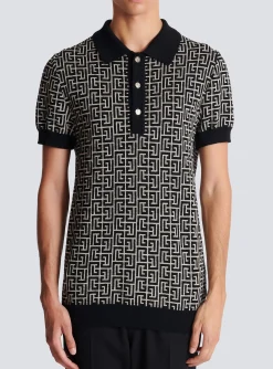 Balmain Monogrammed Polo Shirt