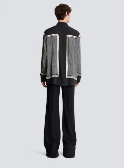 Balmain Monogrammed Scarf-print Shirt