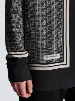 Balmain Monogrammed Scarf-print Shirt