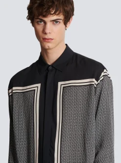 Balmain Monogrammed Scarf-print Shirt