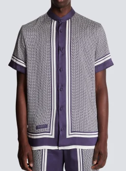 Balmain Monogrammed Scarf-print Shirt