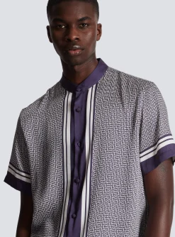 Balmain Monogrammed Scarf-print Shirt