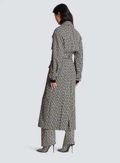 Women Balmain Monogrammed Trench Coat