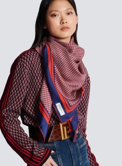 Women Balmain Monogram-printed Scarf