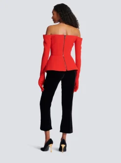 Women Balmain Off-the-shoulder Peplum Top