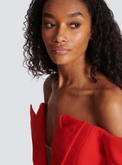 Women Balmain Off-the-shoulder Peplum Top