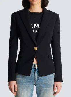 Women Balmain One-button Wool Blazer