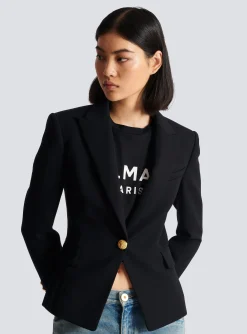 Women Balmain One-button Wool Blazer