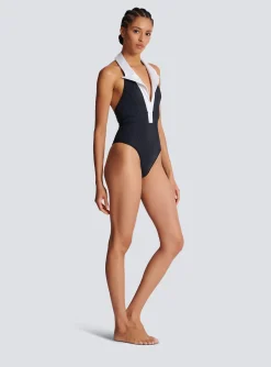Women Balmain One-piece Swimsuit With Contrasting Collar