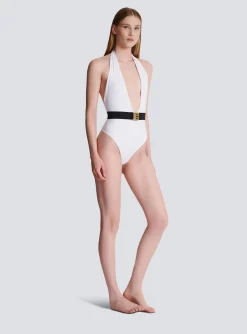 Women Balmain One-piece Swimsuit With PB Belt