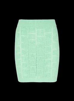 Women Balmain Openwork Monogram Knit Skirt