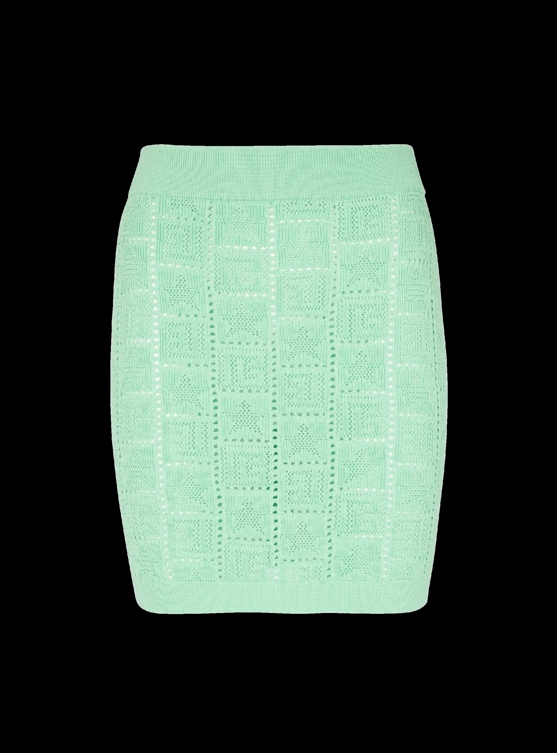 Women Balmain Openwork Monogram Knit Skirt
