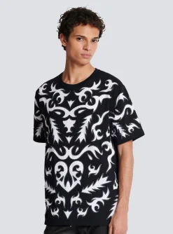 Balmain Oversized T-shirt With Laser-cut Baroque Print