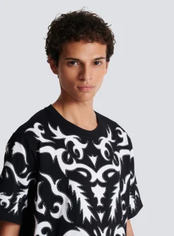 Balmain Oversized T-shirt With Laser-cut Baroque Print
