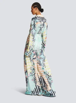 Women Balmain Palazzo Trousers With Baroque Print