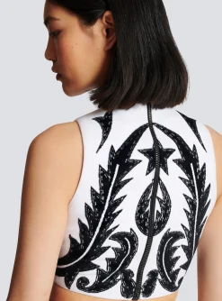 Women Balmain PB Baroque Tank Top