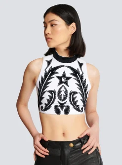 Women Balmain PB Baroque Tank Top