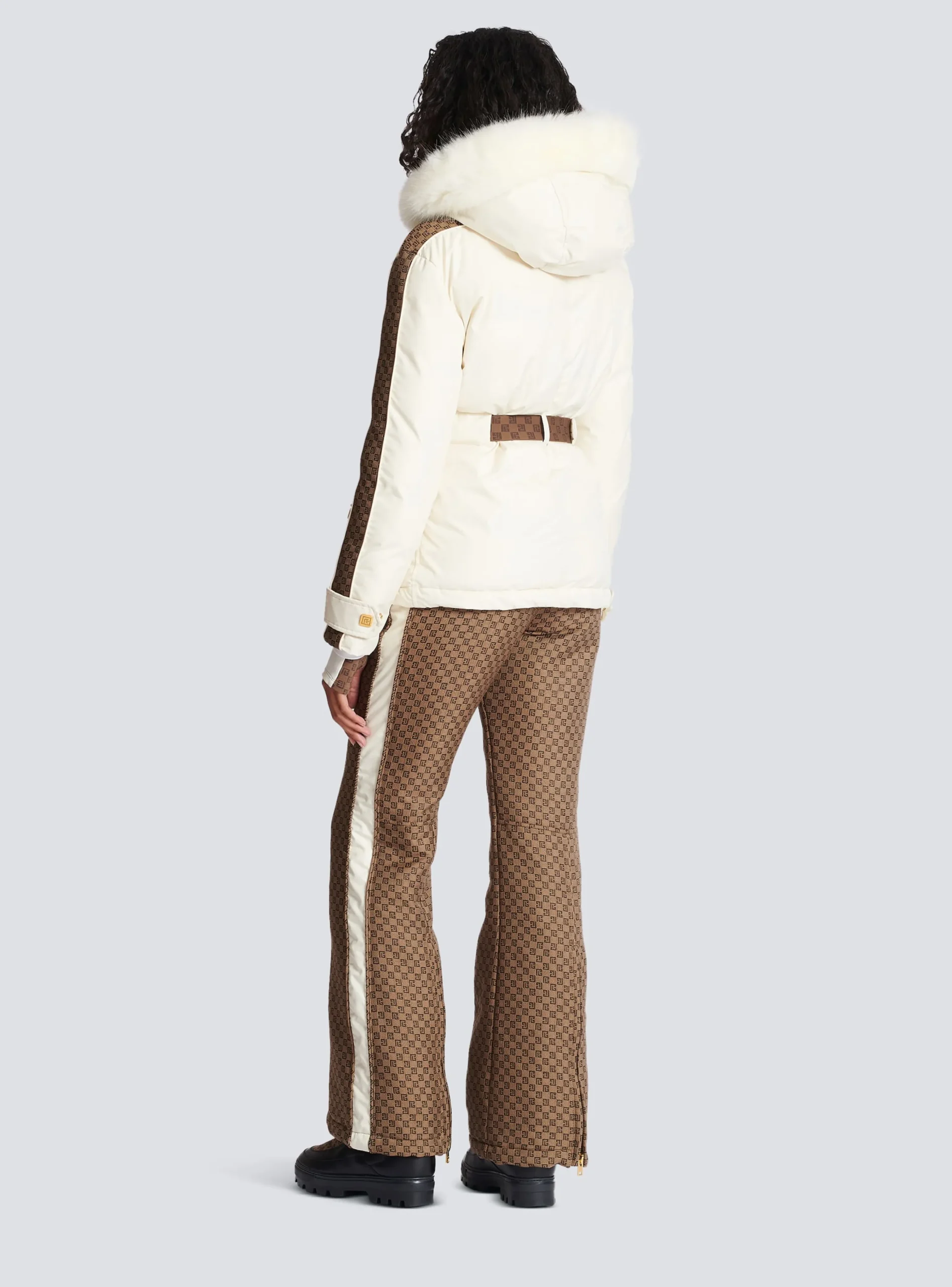 Women Balmain PB Down Jacket With Belt