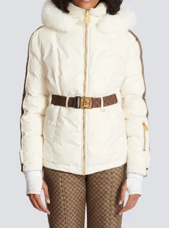 Women Balmain PB Down Jacket With Belt