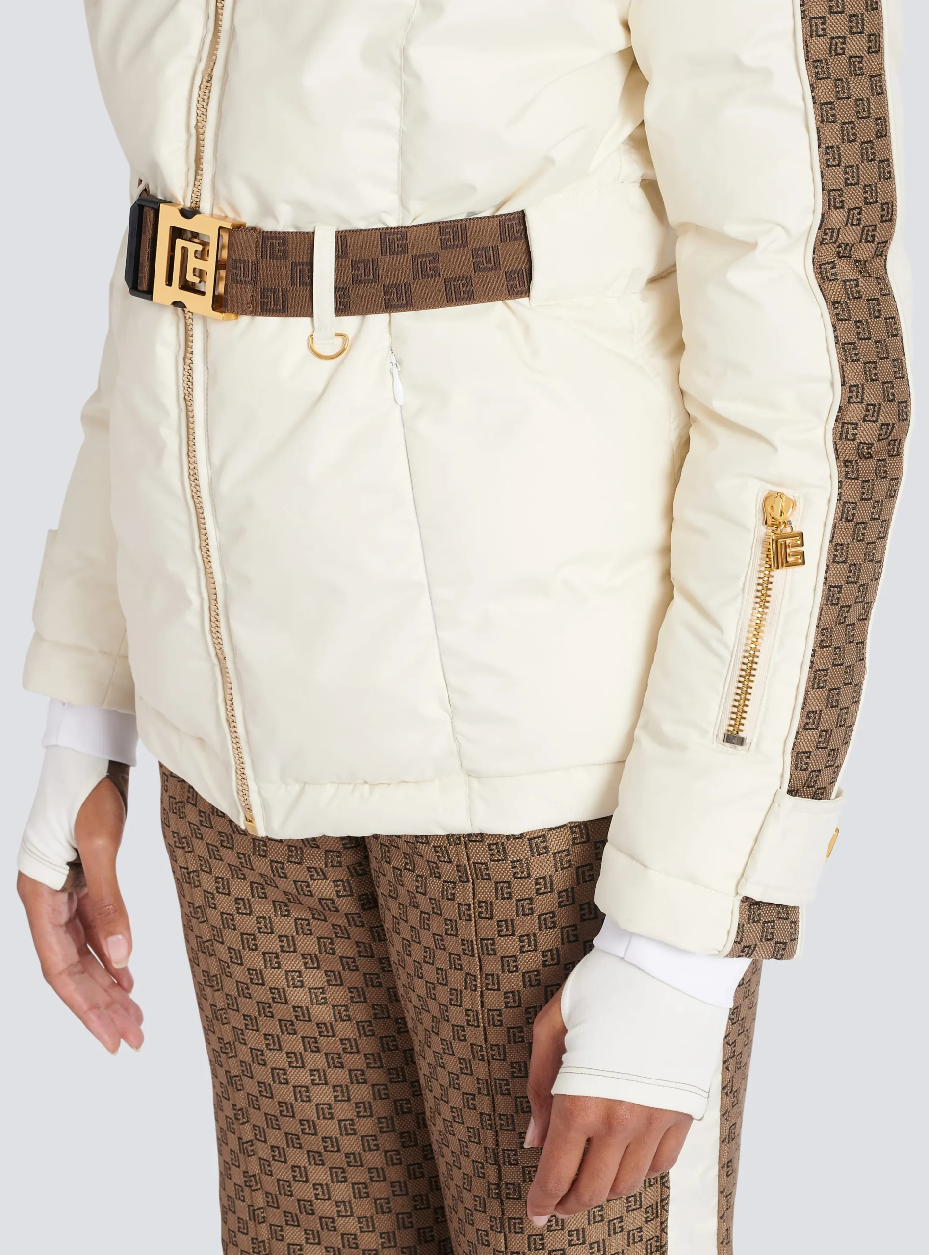 Women Balmain PB Down Jacket With Belt