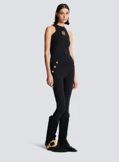 Women Balmain PB Embroidered Tank Top