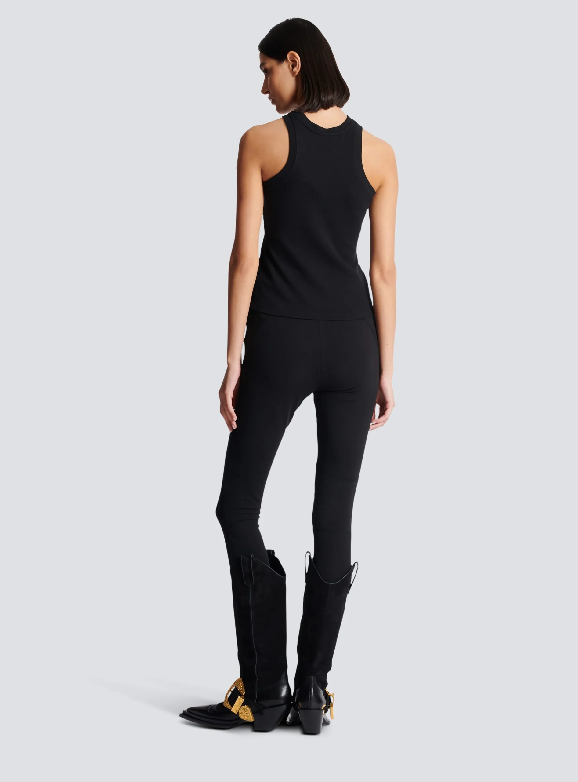 Women Balmain PB Embroidered Tank Top