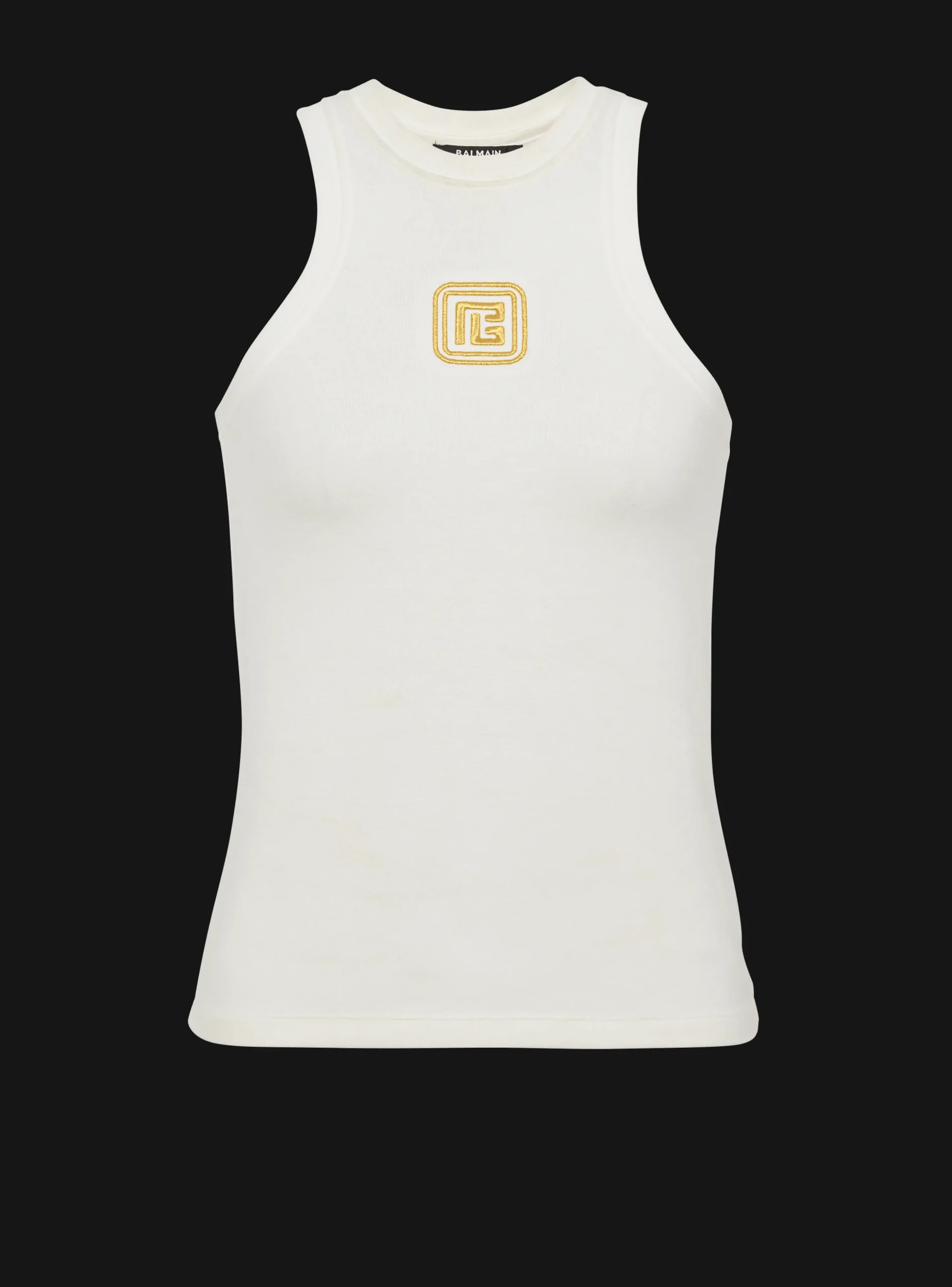 Women Balmain PB Embroidered Tank Top