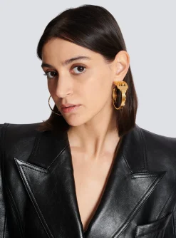 Women Balmain PB Key Creole Earrings