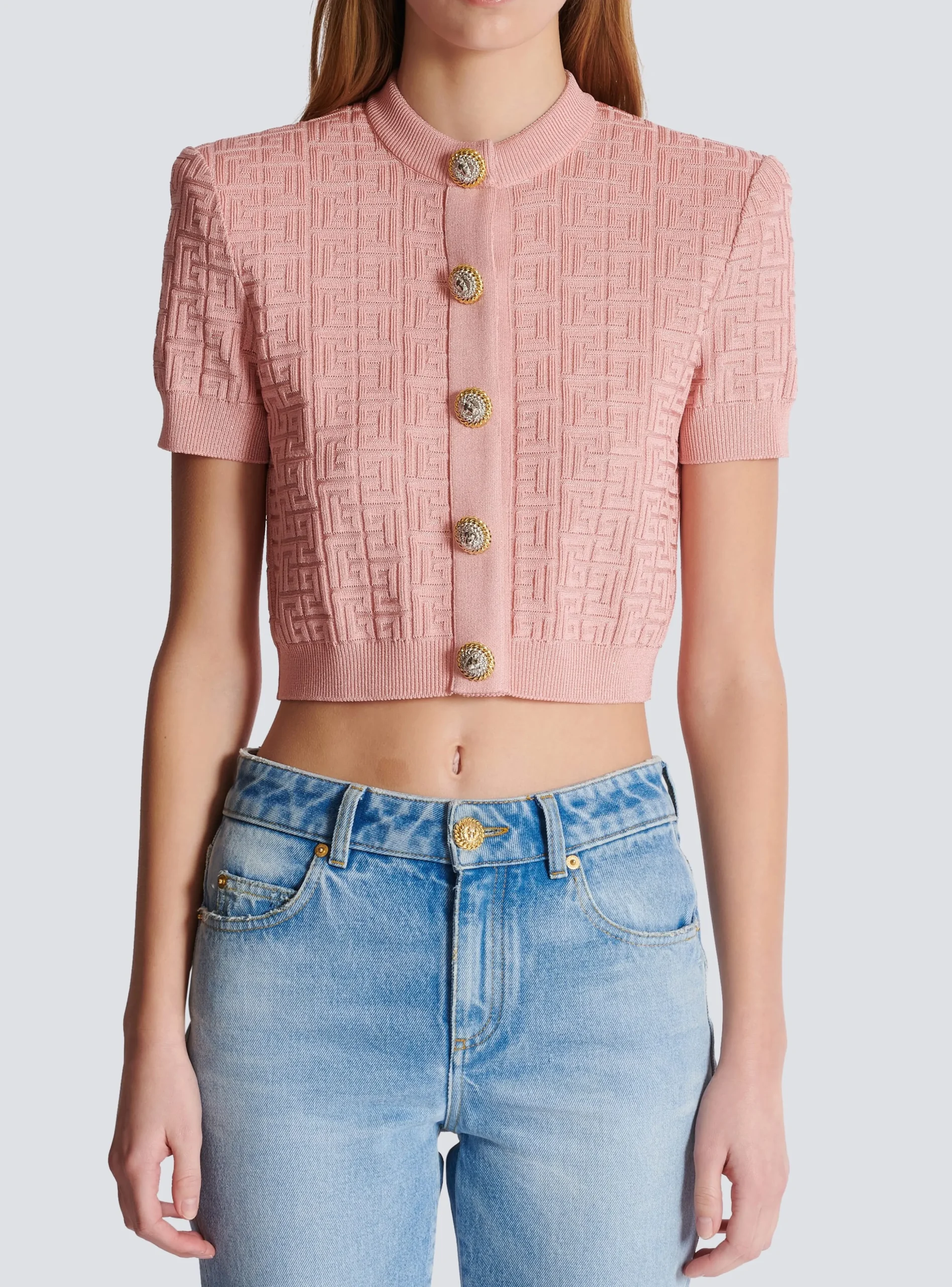 Women Balmain PB Labyrinth Knit Cardigan