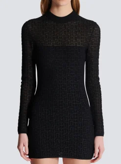 Women Balmain PB Labyrinth Knit Dress
