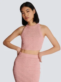 Women Balmain PB Labyrinth Knit Top