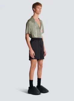 Balmain PB Signature Satin Shorts