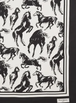 Women Balmain Pierre Horse Print Silk Square