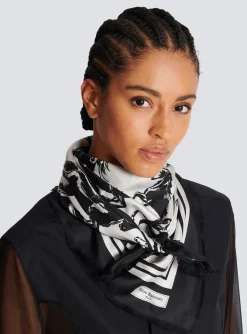 Women Balmain Pierre Horse Print Silk Square