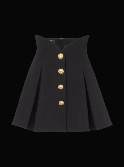 Women Balmain Pleated Crepe Tulip Skirt