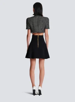 Women Balmain Pleated Crepe Tulip Skirt