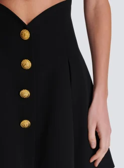 Women Balmain Pleated Crepe Tulip Skirt