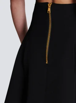 Women Balmain Pleated Crepe Tulip Skirt