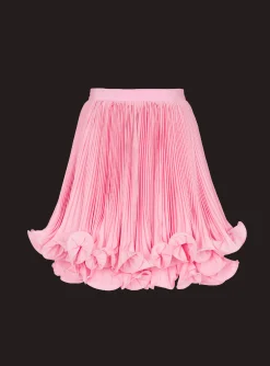 Women Balmain Pleated Skirt With Ruffles
