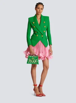 Women Balmain Pleated Skirt With Ruffles